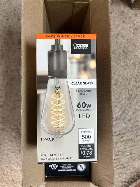 Feit Electric 60 Watt Equivalent St19 Dimmable Spiral Filament Clear Glass 4pk Ebay