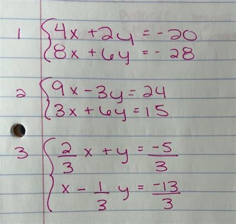 Solved solve the systems of equations by algebraic method | Chegg.com