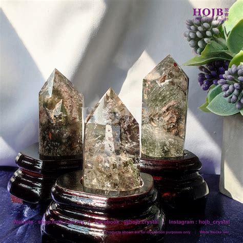 Hojb Brazilian Four Season Phantom Quartz Feng Shui Crystal Point