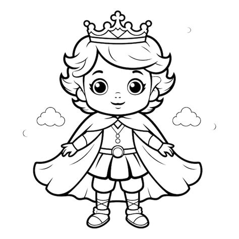 Dibujo Para Colorear Contorno De La Peque A Princesa De Dibujos