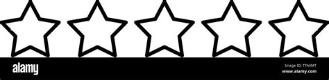 Five Stars Stars Rating Concept Icon Outline Black Color Vector