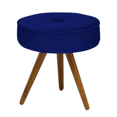 Puff Decorativo Julia Redondo Suede Azul Marinho D Rossi