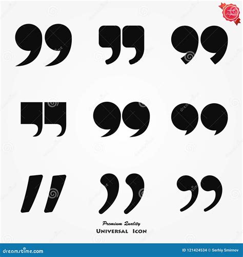 Quotation Mark Icon Set Double Comma Sign Text Quote Symbol In Vector