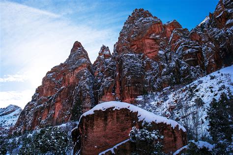 Nature Mountains Rocks Stone Snow Covered Snowbound Precipitous