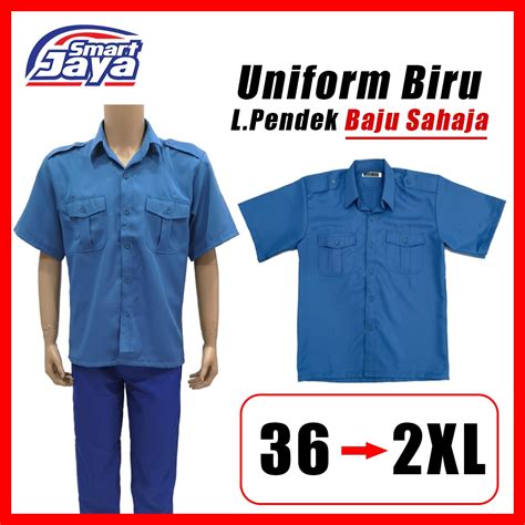 Kemeja Kadet Biru Lengan Pendek Uniform Sekolah Seragam Sekolah