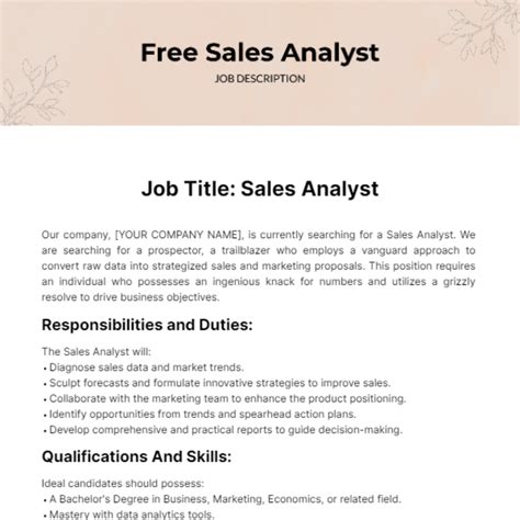 Page 35 Free Job Description Templates And Examples Edit Online And Download