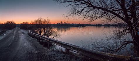 Winter Sunrise On River Stock Image Image Of River 206778063