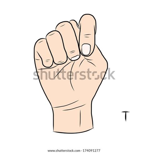 Sign Language Alphabetthe Letter T Stock Vector Royalty Free