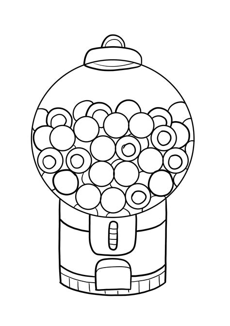 Gumball Machine Printable Coloring Page