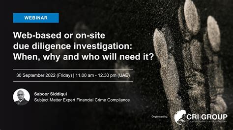 Due Diligence Investigation Web Based Or On Site Webinar