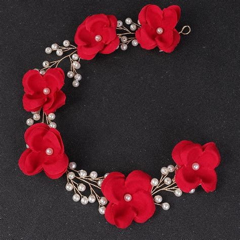 Red Rose Headband Etsy