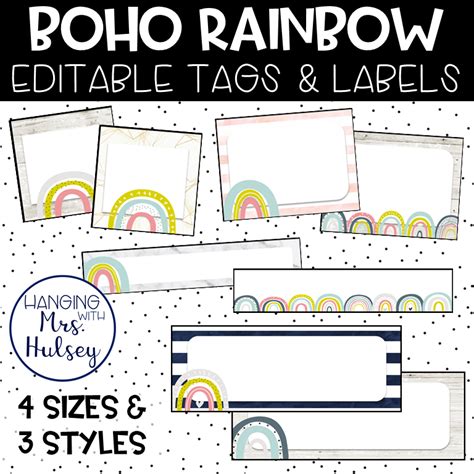 Boho Rainbow Tags And Labels My WordPress