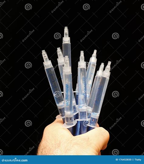 Holding Syringes In Hand Stock Photo Image Of Medical