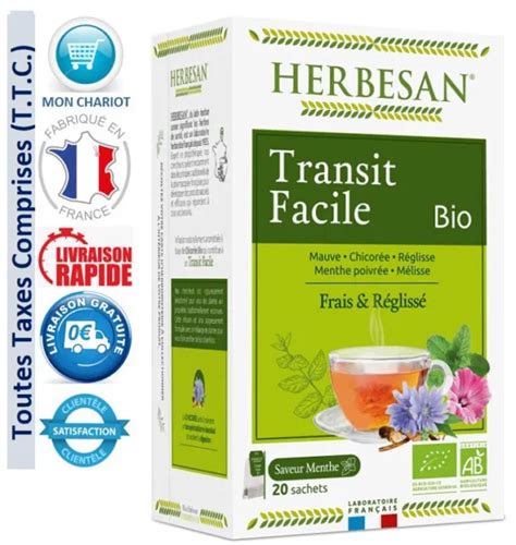 Herbesan Infusion Chicor E Transit Facile Bio Rhubarbe R Glisse Menthe