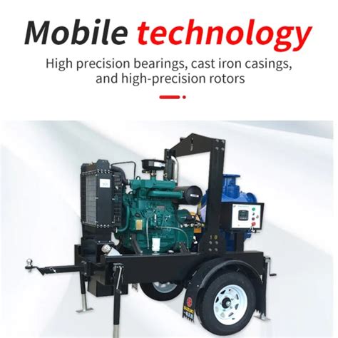 High Suction Flood Control Irrigation Mobile Trailer Diesel Engine Self