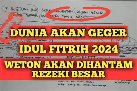 Weton Yang Akan Dihantam Rezeki Besar Di Tahun Menurut Primbon