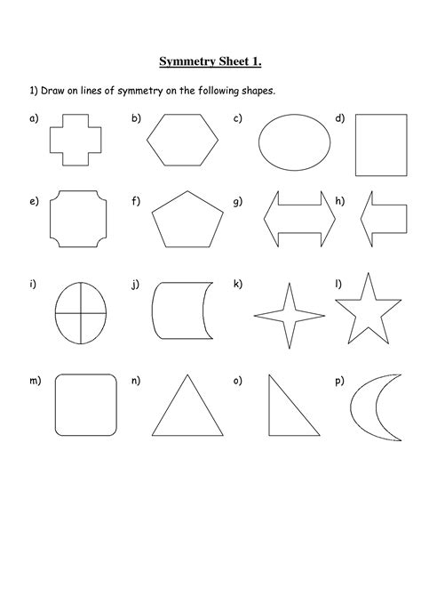 12 Best Images of Symmetrical Shapes Worksheets - Line Symmetry ...