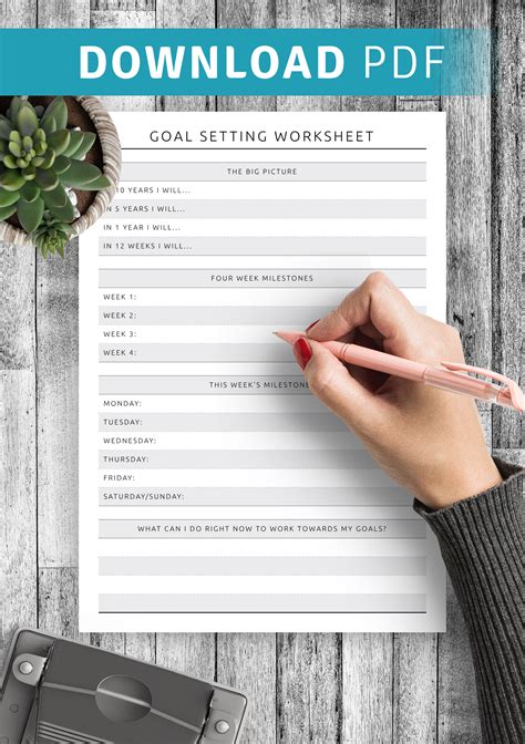 Goal Setting Worksheet For Adults