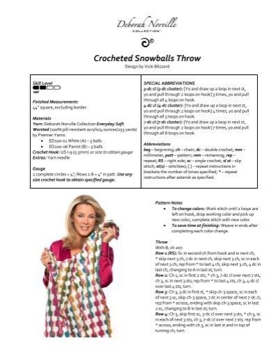 Afghan Crochet Snowball Deborah Norville