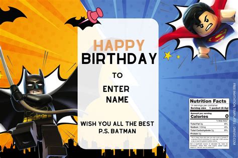 (Free) Lego Batman Canva Birthday Water Bottle Labels Seven | Download ...