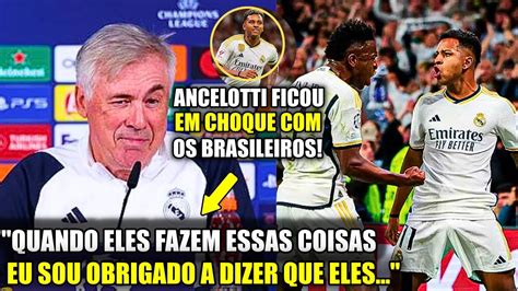 NOSSA Olha o que o ANCELOTTI FALOU DO VINI e DO RODRYGO APÓS SHOW