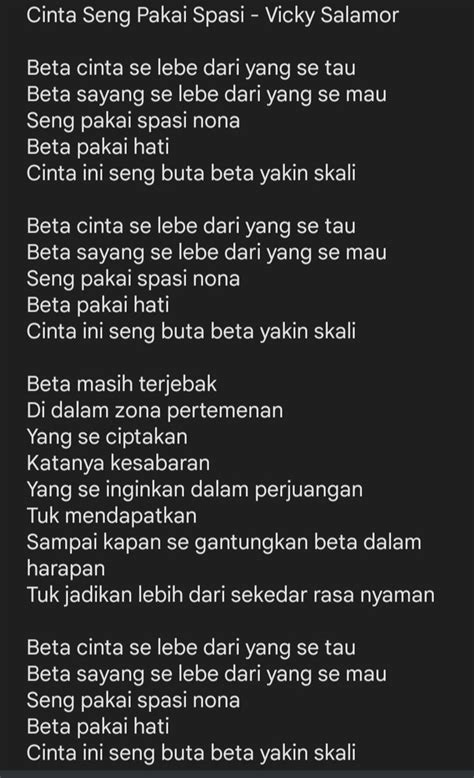 Lagi Viral Di Tiktok Berikut Lirik Lagu Beta Cinta Se Lebe Dari Yang