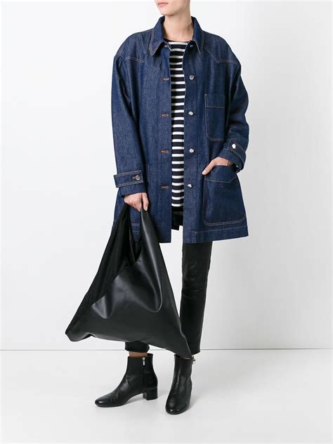 Lyst Mm By Maison Martin Margiela Oversized Denim Jacket In Blue