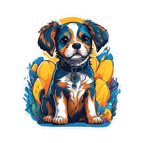 Dog Sticker And T Shirt Design Vector Cute Dog Sticker Design T