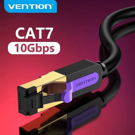 Cabo De Rede Cat7 1 5m Rj45 Vention Blindado Gamer Giga 10gbps Ps5 Xbox