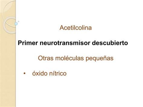 Clasificación De Los Neurotransmisores Ppt