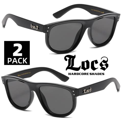 Locs Thic Frame Gangster Black Shades Mens Designer Sunglasses Cholo