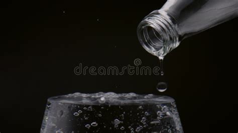 Pure Water Overflowing Glass Closeup Cool Refreshing Liquid Spilling Wine Cup Stock Video