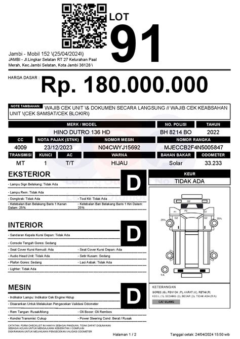 HINO DUTRO 136 HD JAMBI 2022 Lelang Mobil