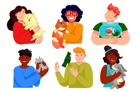 Free Vector People With Different Pets