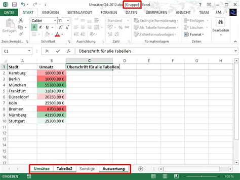 Excel Zellen Auf Mehreren Tabellen Bl Ttern Gleichzeitig Ausf Llen