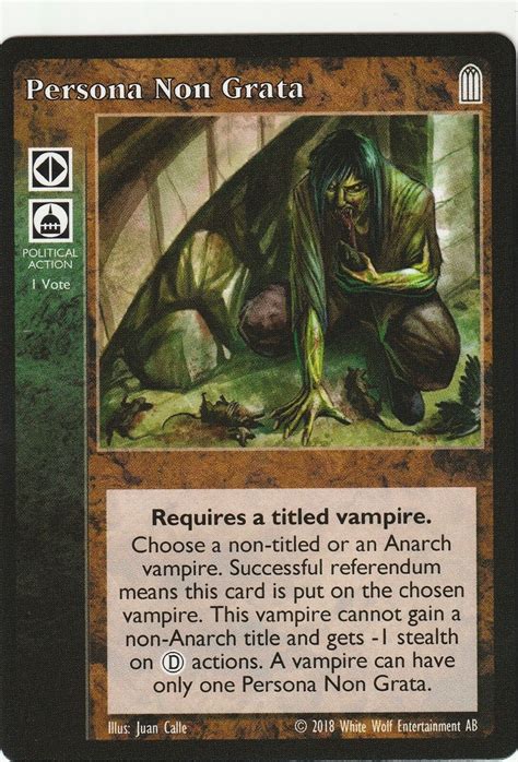 Persona Non Grata X1 Keepers Of Tradition Reprint 2 KoT R2 VTES Jyhad