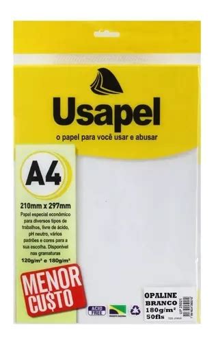 Papel A4 Opaline Usapel Branco 180g Pct C 50 MercadoLivre