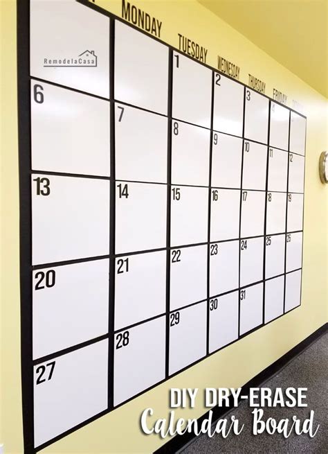 Diy Huge Dry Erase Calendar Board