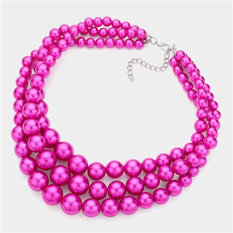 Triple Strand Pearl Chunky Necklace