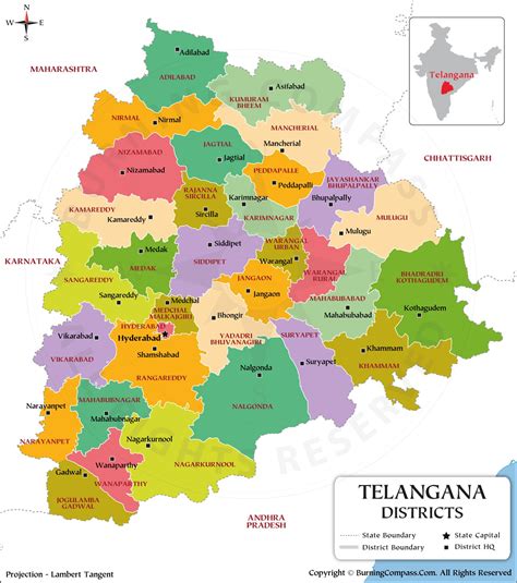 Telangana District Map HD