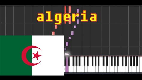 Algeria National Anthem Easy Piano Tutorial Synthesia Youtube