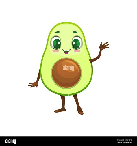 Cartoon Mexican Cheerful Avocado Character With Smile And Waving Hand