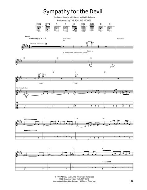 Sympathy For The Devil By The Rolling Stones Sheet Music For School Of