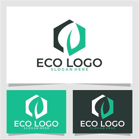 Modelo de design de vetor de logotipo ecológico Vetor Premium