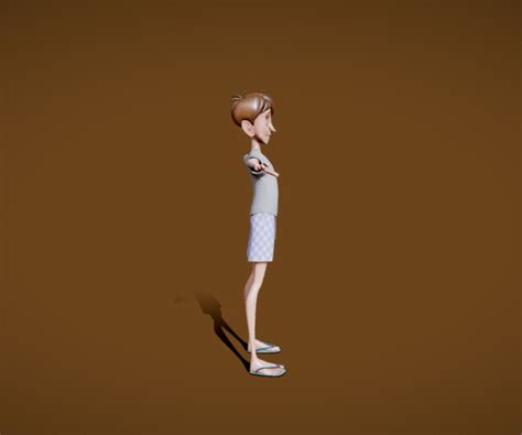 artstation cartoon character slim man game assets