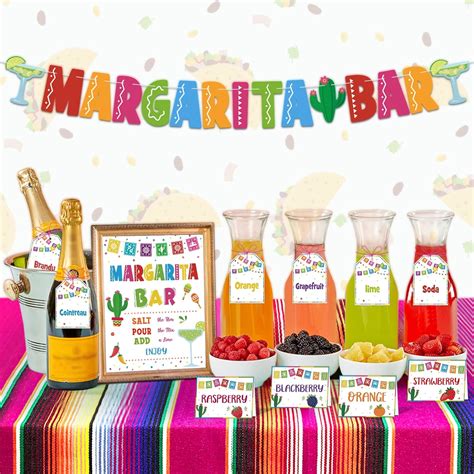 Margarita Bar Sign Taco Party Decorations Kits 30 Pcs Fiesta Mexican