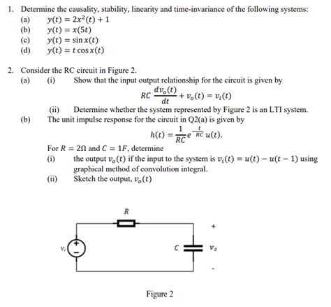 Solved Determine The Causality Stability Linearity And Chegg