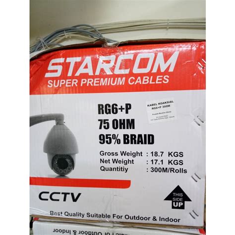 Jual Kabel CCTV RG6 Power Starcom 300M Black Shopee Indonesia