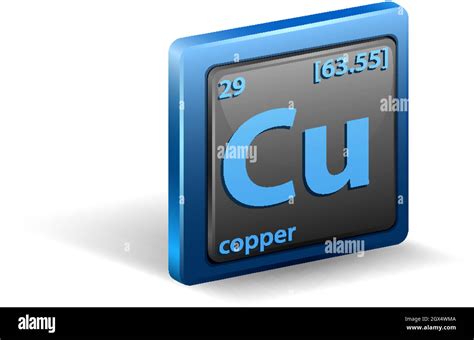 Copper Chemical Element Chemical Symbol With Atomic Number And Atomic Mass Stock Vector Image