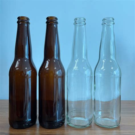 Custom Ml Ml L Flint Amber Cobalt Blue Glass Beer Bottle With